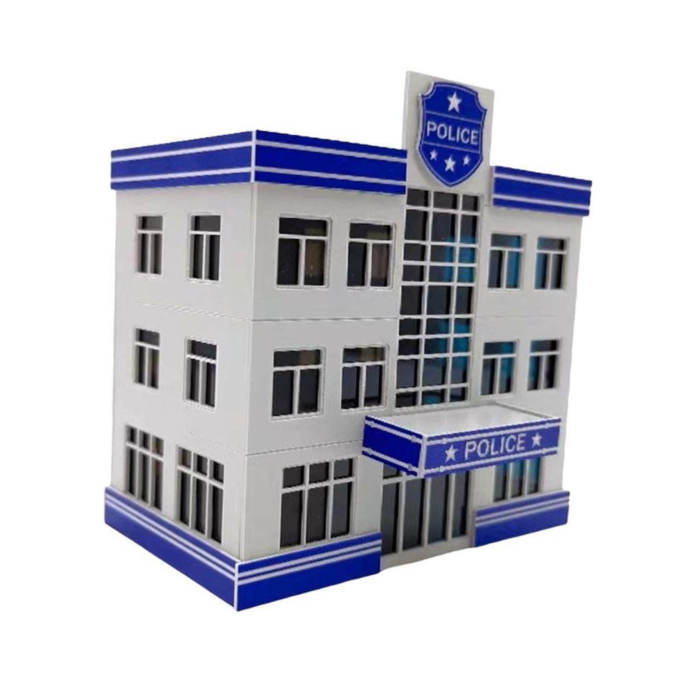 1:64 Parking Lot Layout Accessory Parking Scenery Realistic Collectible 1/64 Diecast Car Display Case Garage Scene Model, Police Station