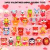 24Pcs Valentines Animal Squishy Toys, Valentines Day Gifts with Cards, Kids Party Favors, Galentines School Gift Exchange, Classroom Prizes, Candy Bag Stuffers view 4