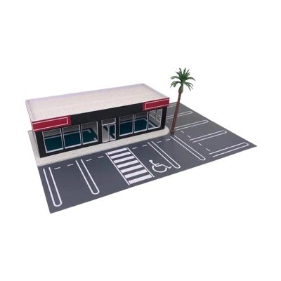 1:64 Parking Lot Garage Scene Model Demonstration 1/64 Diecast Car Display Case, Parking Lot w Tree