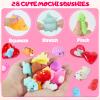 28 Pack Valentines Day Gifts for Kids Classroom Mochi Squishies Fidget Toys Filled Heart & Valentines Day Cards for Kids School, Valentines for Class Exchange Gifts School Party Favors for Boys Girls view 4