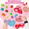 28 Pack Valentines Day Gifts for Kids Classroom Mochi Squishies Fidget Toys Filled Heart & Valentines Day Cards for Kids School, Valentines for Class Exchange Gifts School Party Favors for Boys Girls view 3