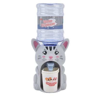 OEBUAFI Mini Water Dispenser Toy, Plastic Animal Shaped Drinking Fountain, Fun Role Play Kids and Toddlers (Large Cute cat)