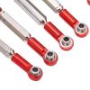 8Pcs Metal Adjustable Steering Linkage, Aluminum Alloy Servo Link Pull Rod for WPL C14 C24 B14 MN D90 D91, RC Car Steering Linkage with Upgraded Textured Design, Durable Replacemen (Red) view 4