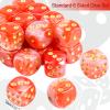 24 Piece Dual-Tone Round Corner 16mm dice 6 Sided dice d6 dice Set for DND, MTG, Tenzi, Farkle, Bunco, Card Gaming & Math Learning with Portable Storage Pouch(Red-White) view 2