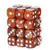 24 Piece Pearl Pattern Smooth Round Corner 16mm dice 6 Sided dice d6 dice Set for DND, MTG, Tenzi, Farkle, Bunco, Card Gaming & Math Learning with Portable Storage Pouch(Brown) view 1