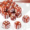 24 Piece Pearl Pattern Smooth Round Corner 16mm dice 6 Sided dice d6 dice Set for DND, MTG, Tenzi, Farkle, Bunco, Card Gaming & Math Learning with Portable Storage Pouch(Brown) view 2