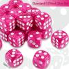 24 Piece Pearl Pattern Smooth Round Corner 16mm dice 6 Sided dice d6 dice Set for DND, MTG, Tenzi, Farkle, Bunco, Card Gaming & Math Learning with Portable Storage Pouch(Rose Red) view 2