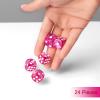 24 Piece Pearl Pattern Smooth Round Corner 16mm dice 6 Sided dice d6 dice Set for DND, MTG, Tenzi, Farkle, Bunco, Card Gaming & Math Learning with Portable Storage Pouch(Rose Red) view 3