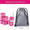 24 Piece Pearl Pattern Smooth Round Corner 16mm dice 6 Sided dice d6 dice Set for DND, MTG, Tenzi, Farkle, Bunco, Card Gaming & Math Learning with Portable Storage Pouch(Rose Red) view 4