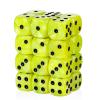24-Piece Pearl Pattern Smooth Round Corner 16mm Dice Set 6-Sided Dice (d6) for DND, MTG, Tenzi, Farkle, Bunco, Card Gaming & Math Learning Includes Portable Storage Pouch (Olive Yellow) view 1