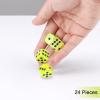 24-Piece Pearl Pattern Smooth Round Corner 16mm Dice Set 6-Sided Dice (d6) for DND, MTG, Tenzi, Farkle, Bunco, Card Gaming & Math Learning Includes Portable Storage Pouch (Olive Yellow) view 3