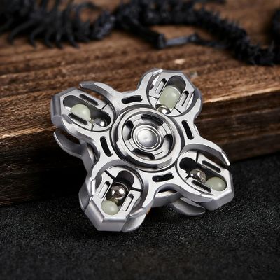 BJZSDDUZ 2 in 1-Tuning Fork Fingertip/Spinning Metal Fidget Toys Adults EDC Fidget Slider for Adults Stress Relief ADHD/ADD/Autism Cool Gadgets Toys for Desk-Silver&Gray
