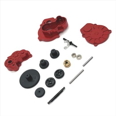 Metal Upgraded Dual Speed Transmission Compatible with FMS 1/24 FCX18 Crusher K5 RC Car(Red)