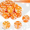 24 Piece Pearl Pattern Smooth Round Corner 16mm dice 6 Sided dice d6 dice Set for DND, MTG, Tenzi, Farkle, Bunco, Card Gaming & Math Learning with Portable Storage Pouch(Orange) view 2
