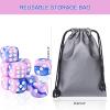 24 Piece Dual-Tone Round Corner 16mm dice 6 Sided dice d6 dice Set for DND, MTG, Tenzi, Farkle, Bunco, Card Gaming & Math Learning with Portable Storage Pouch(Pink-Blue) view 4