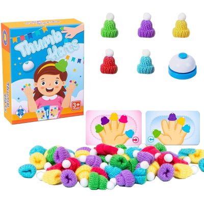 EUKVYQPX Montessori Children's Finger Cap Game, Left-Right Hand Battle Game, Concentration Parent-Child Interactive Toys