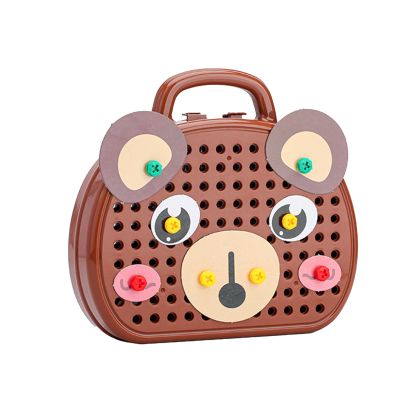 Kikumi Drill Building Technology Building Blocks Game Educational Repair Tools Screwdriver Blocks Toy (Bear Shape)