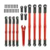 8pcs Metal Push Rod Toe Links Turnbuckle 5319X 5338R Compatible with RC Car Parts 1 10 Scale Models Trxs Revo2.0 for D251(Red) view 1