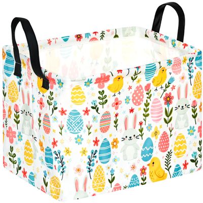 KUNRO Easter Basket Gift Storage Basket Rectangle Storage Organizer for Nursery Hamper Home Bedroom Laundry Hamper Shelf Baskets.