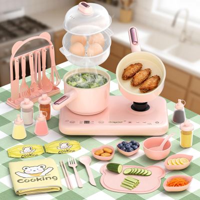 Gotoofun Kids Cooking Sets Real - Multifunctional Dual - Burner Inuction Cooker & Safe Knife Set, Montessori Cooking Tools for Beginner Chefs Ages 8-12