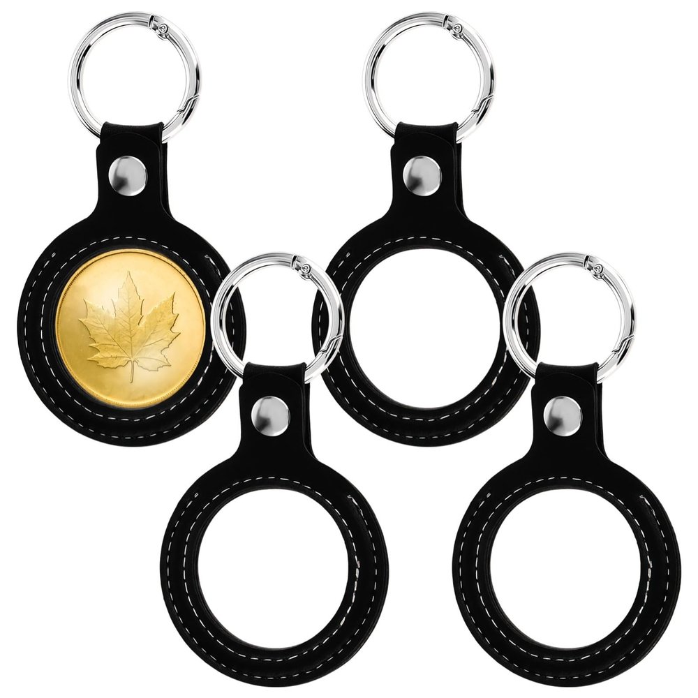 Sacolin 4-Pack Coin Keychains, Pu Leather, 38 Mm Token Holder, Ideal Gift