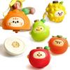 Zaleny Fruit Spinning Tops Fruit Battle Spin Tops Set with Lanyard Cute Gyroscope Spinners Kids Party Favors Stocking Stuffers 6 Pack view 2