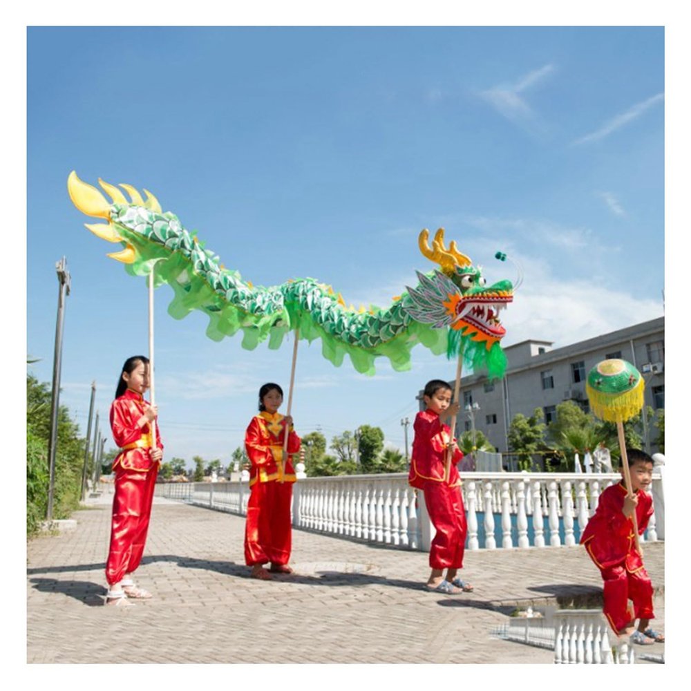 4m Dragon Dance Costume Propsfor 4 Players Chinese New Year Dragon Dance Performance for Outdoor Sports Activities