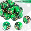 24 Piece Dual-Tone Round Corner 16mm dice 6 Sided dice d6 dice Set for DND, MTG, Tenzi, Farkle, Bunco, Card Gaming & Math Learning with Portable Storage Pouch(Green-Black) view 2