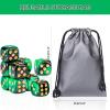 24 Piece Dual-Tone Round Corner 16mm dice 6 Sided dice d6 dice Set for DND, MTG, Tenzi, Farkle, Bunco, Card Gaming & Math Learning with Portable Storage Pouch(Green-Black) view 4