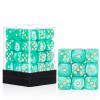 36 Pieces 12mm 6 Sided Mini Dice Set,Pearl Pattern D6 Game Dice Set,6 Sided Standard Game Dice for Board Games Dice Games Classroom Teaching Dices Game, with Portable Gaming Box(Cyan) view 1