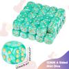 36 Pieces 12mm 6 Sided Mini Dice Set,Pearl Pattern D6 Game Dice Set,6 Sided Standard Game Dice for Board Games Dice Games Classroom Teaching Dices Game, with Portable Gaming Box(Cyan) view 2
