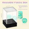 36 Pieces 12mm 6 Sided Mini Dice Set,Pearl Pattern D6 Game Dice Set,6 Sided Standard Game Dice for Board Games Dice Games Classroom Teaching Dices Game, with Portable Gaming Box(Cyan) view 4