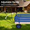 Wooden Garden Wagon with Air-Filled Tires,Heavy-Duty Steel Pull Cart for Kids & Adults,176LB Capacity,Removable Wooden Panels,Outdoor Pull Cart for Yard Work,Toy Storage,Black Metal Handle,Fresh Blue view 3