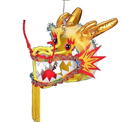 4 Colors Broken-Resistant Dragon Dance Head Chinese New Year Dragon Head Performance Props for Halloween, Christmas