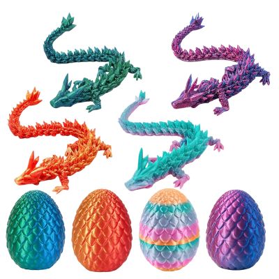 JFBNXB 3D Printed Dragon, Fantasy Tabletop Decor with 3D Printed Animals, Unique Collectible Display for Adult, Gift for Dragon Enthusiasts, Available in Red Blue, Blue Green, Red Gold, Candy Colors