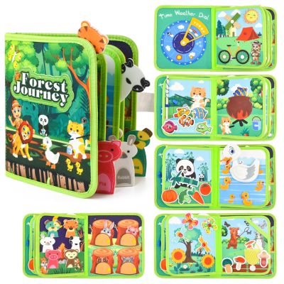 ivebed Montessori Busy Book-Learn While Playing, Toddler Montessori Play Board Fabric Book for Long Car Rides and Summer Trips Boys Girls, No Screens, No Meltdowns, Just Focused Play(Style-r)
