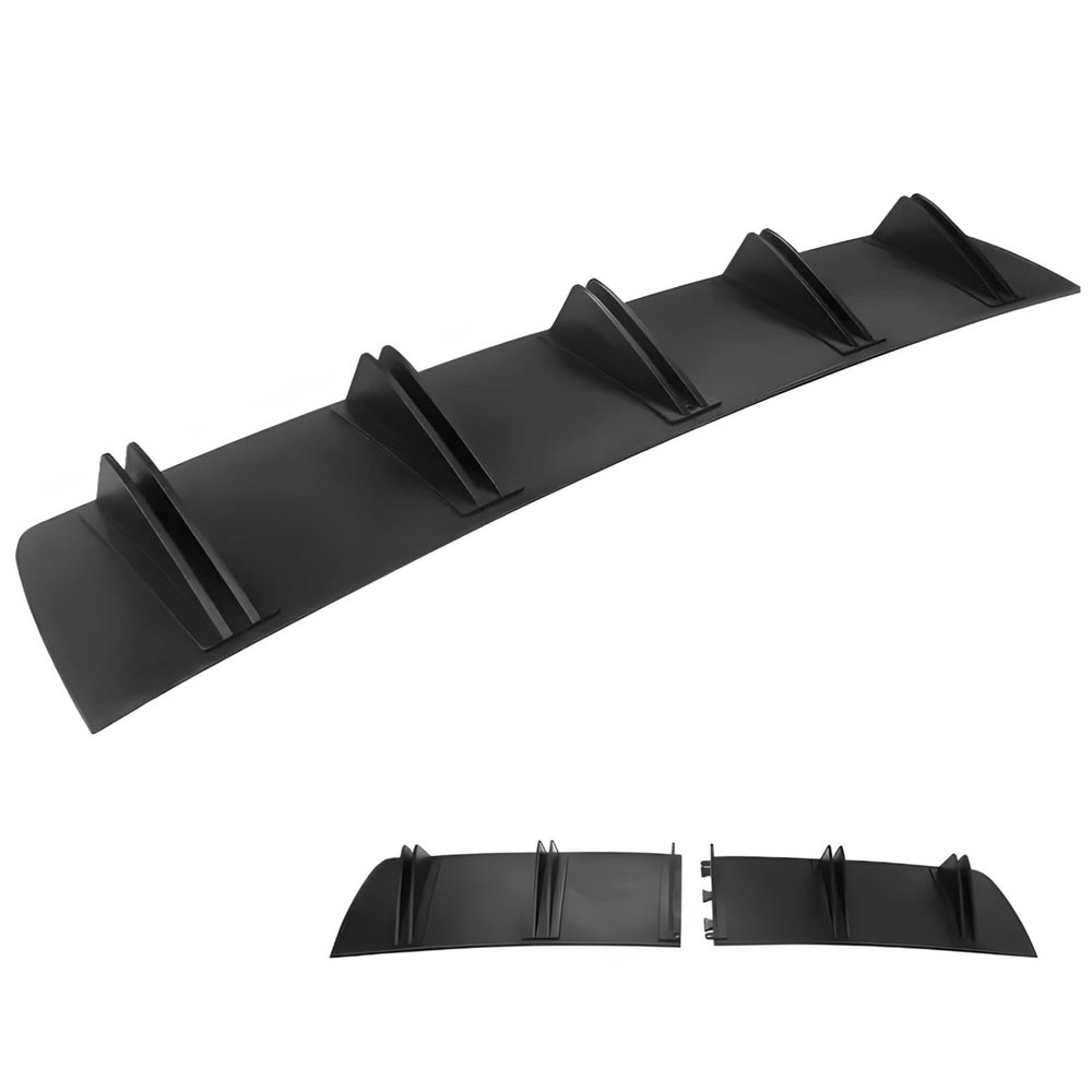 Kronabelle 32-Inch Universal Abs Rear Bumper Diffuser, Fin Spoiler, Aerodynamic Upgrade, Matte Black Finish, Easy DIY Installation