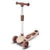 Kids Kick Scooter for Boys & Girls Ages 3-14, LED Lighted Wheels, 3 Adjustable Height Handlebars, Lean-to-Steer & Widen Anti-Slip Deck, Weight Limit 100 Lbs (Brown) view 1