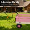 Heavy-Duty Steel Garden Wagon with All-Terrain Air-Filled Tiresfor Kids & Adults,176LB Capacity,Removable Wooden Panels,Outdoor Pull Cart for Yard Work,Toy Storage,Black Metal Handle,Pink view 3