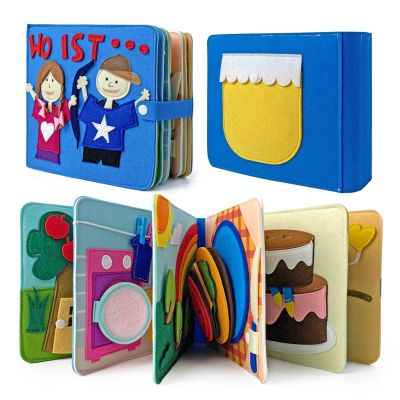 ivebed Montessori Busy Book-Learn While Playing, Toddler Montessori Play Board Fabric Book for Long Car Rides and Summer Trips Boys Girls, No Screens, No Meltdowns, Just Focused Play(Style-g)