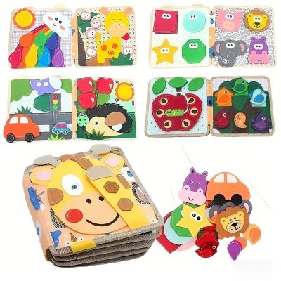 ivebed Montessori Busy Book-Learn While Playing, Toddler Montessori Play Board Fabric Book for Long Car Rides and Summer Trips Boys Girls, No Screens, No Meltdowns, Just Focused Play(Style-a)