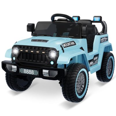 12V Kids Ride on Car Truck with Parent Remote Control, Electric Toy Vehicle for Boys Girls, All Terrain Outdoor Play with Spring Suspension, LED Lights & Music Player
