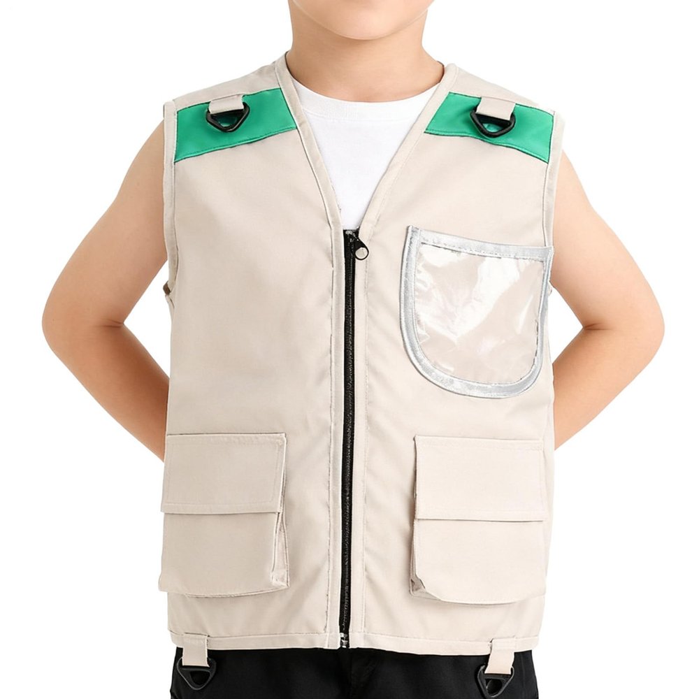 Boys Fishing Vest  Sleeveless Costume Jacket Outdoor, Park Zoo Camping Hiking, Exploration Trekking Activity Role Play | Park Zoo Camping Hiking Exploration Trekking Outdoor Activity Role Play