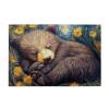 BEAROWL Wooden Puzzles for Adults 1000 PiecesPeaceful Brown Bear Resting in Painted Landscape,Creative Activity HobbiesChallenge to YourselfHands-On Assembly of Your Home Dcor Wall Art view 1