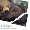BEAROWL Wooden Puzzles for Adults 1000 PiecesPeaceful Brown Bear Resting in Painted Landscape,Creative Activity HobbiesChallenge to YourselfHands-On Assembly of Your Home Dcor Wall Art view 2