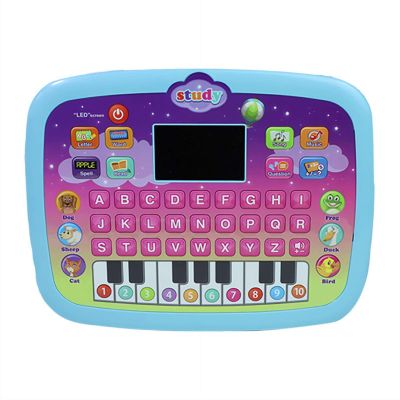 Kids English Learning Tablet, Educational Toys for 3-6 Year Olds, Interactive ABC Learning Pad with Vocabulary, Phonics, Numbers, Shapes & Songs, 9 Inch Toddler Early Education Machine (Pink/Blue)