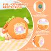 BUBBLELOGUS Strawberry Bubble Protective Case for Tamagotchi Paradise, Soft TPU Silicone Cover with Holographic Faceplate, Flower Shaped Zoom Dial Cap & Charms Set, Anti-Scratch & Waterproof (Orange) view 4