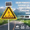 24"/30" Solar Pedestrian Crossing Sign Flashing,Street Traffic Warning Sign With Solar Powered, Aluminum Ip65 Weatherproof Crosswalk Signs For Urban Road, School 24IN(61CM) view 2