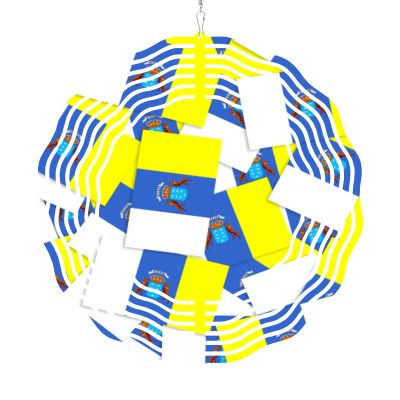 Canary Islands Flag Wind Spinners Outdoor Round Kinetic Sculptures Chimes 10 inch Mandala Flower Tinplate Metal Art Christmas Decorative Garden Patio Yard Decorations Indoor Decor