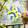 Canary Islands Flag Wind Spinners Outdoor Round Kinetic Sculptures Chimes 10 inch Mandala Flower Tinplate Metal Art Christmas Decorative Garden Patio Yard Decorations Indoor Decor view 2